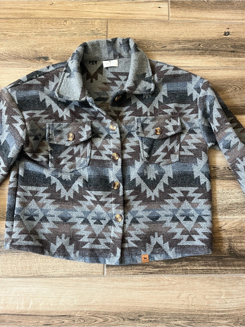 Simply Southern Aztec Print Button-Up Jacket - Picture 4 of 7